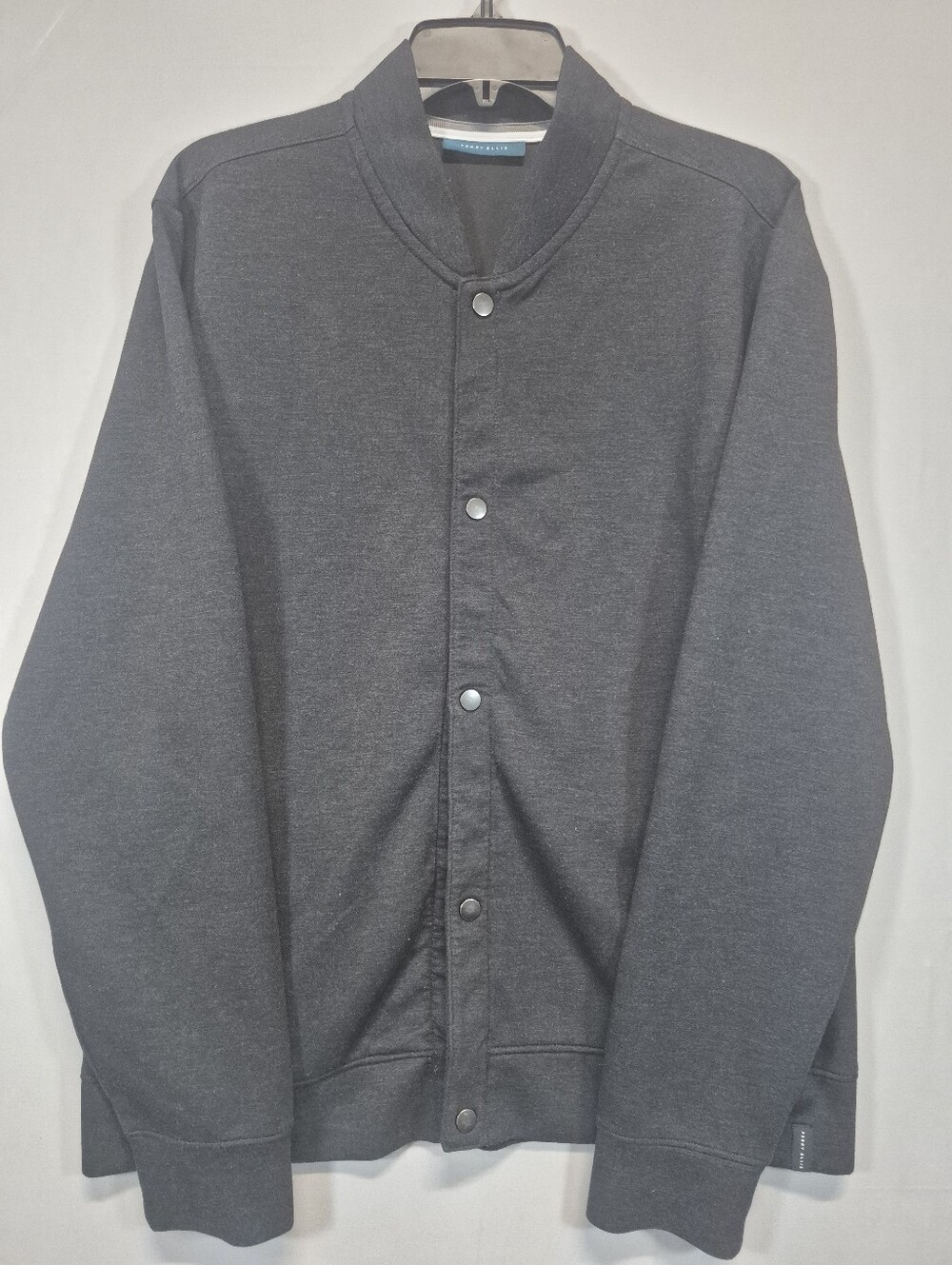 Perry Ellis Men's Snap Front Bomber Jacket Charcoal Gray Lightweight Size Large